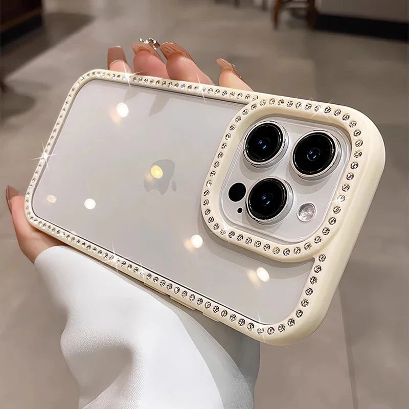 Luxury Bling Rhinestone Diamond Phone Case For iPhone 17 16 Pro Max Cases iPhone 15 14 Air Shockproof Cover
