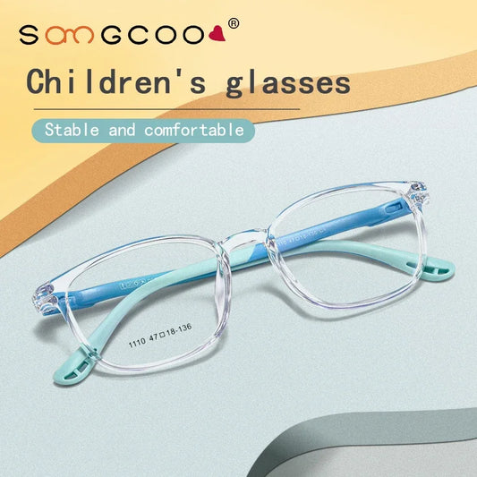 Ultra light new TR90 children's glasses frame, suitable for myopia and farsightedness, with high-quality lenses for boys and gir