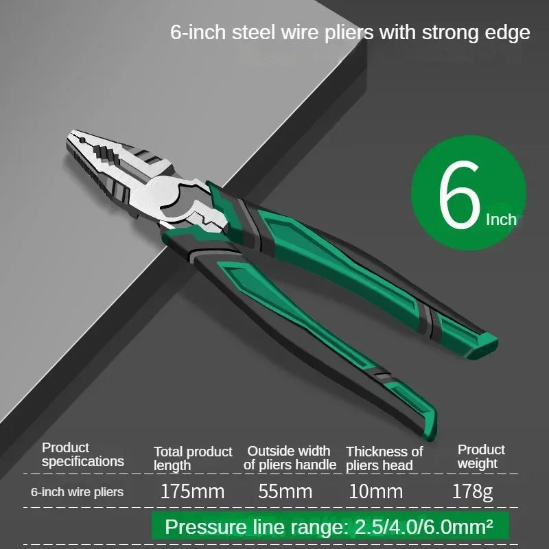 6/8Inch Electrician Wire Pliers Diagonal Pliers Nose Pliers Industrial Labor-saving Steel Plier Electricist Professional Tools