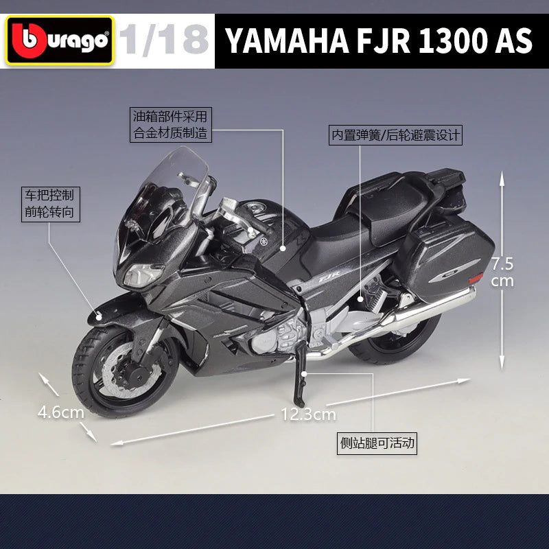 1 18 Scale Yamaha FJR1300AS Diecast Motorcycle Model
