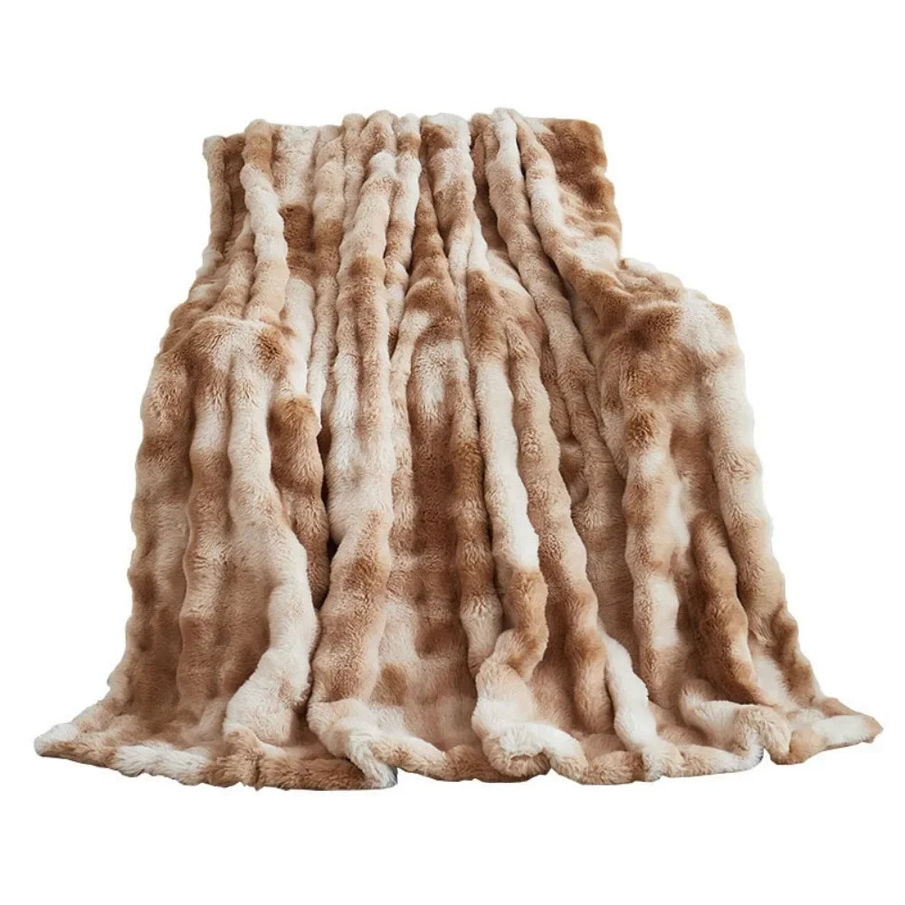 Imitation Rabbit Fur Soft Throw Blanket Warm Winter Plush Blanket