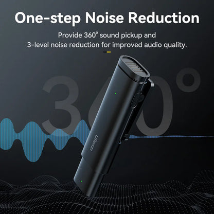 Wireless Clip-on Microphone Smartphone Mic for iPhone Android Noise Reduction Microphone