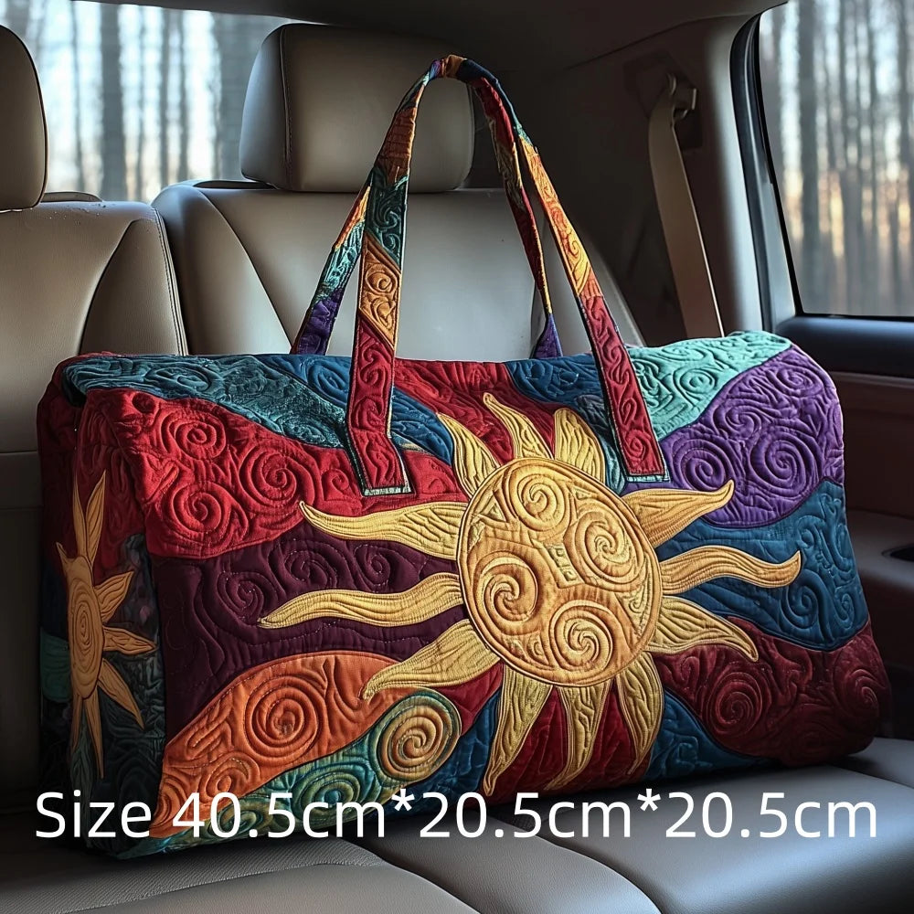 Hot Sale 3D Quilted Bag for Women Colorful Sun Pattern Travel Tote Bag Desert Cactus Forest Print Weekender Overnight Beach Bag