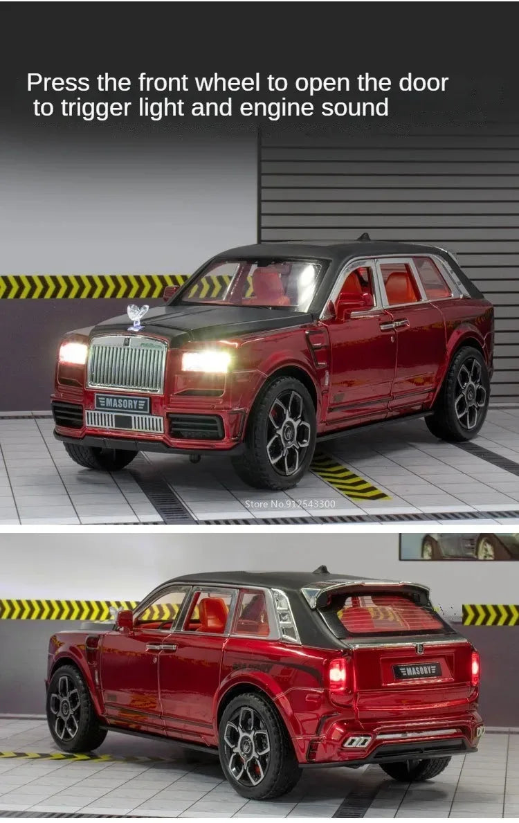 1:24 Rolls-Royce Spectre Cullinan Masory Car Model Toy Sound Light Shock Absorption Vehicle Models Desktop Ornaments Gift