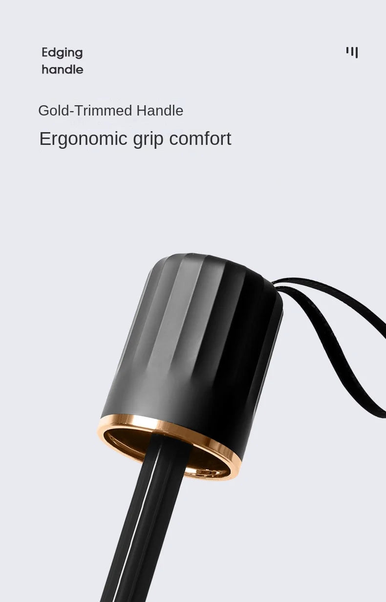 Triple fold folding umbrella, windproof reinforced thick business umbrella for both men and women, dual-use umbrella for rainy a