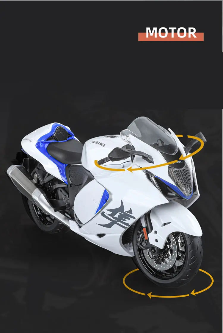 Diecast Suzuki Hayabusa GSX1300R Motorcycle Model 1 to 9 Scale