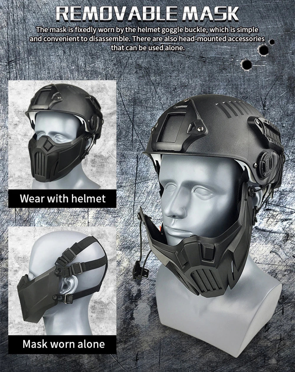 Tactical Airsoft Mask Outdoor Paintball Half Face Iron Warrior Protective Mask Shooting Protection Mouth Mask Hunting Equipment