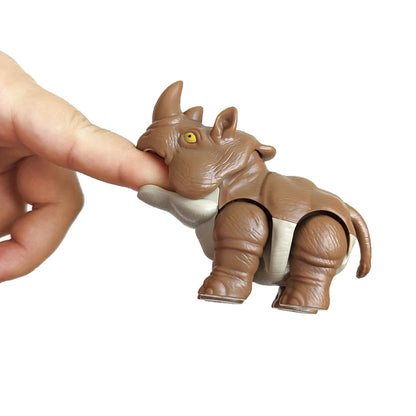 Finger Figure Toy Animal Hippo Elephant Chameleon Model Biting Hand Tricky Jurassic Dinosaur Fidget Dino Park for Children Gift