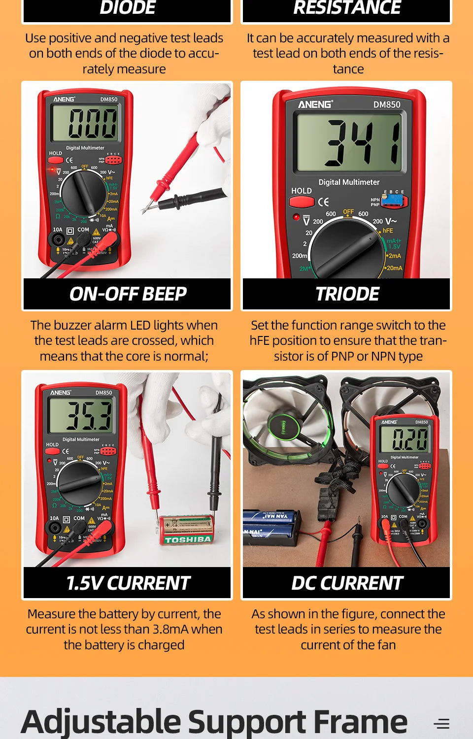 1999 Counts Digital Multimeter Electric Professional Automatic AC/DC Voltage Tester Current Ohm Ammeter Detector Tools