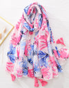 Floral Brand Scarf Luxury Designers New Style Women Elegant Scarves Hug Shawls Pink Purple Scarf Bandana Fashion Design Shawls