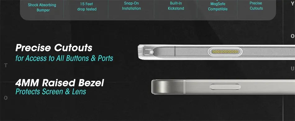 For iPhone 16 Pro Max Case with Camera Control Capture Button UB Mag Stand Series Slim Clear  MagSafe Phone Case