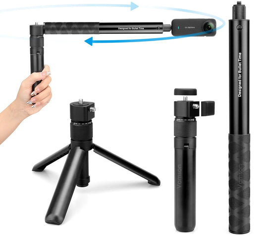 Invisible Selfie Stick for Insta360 X3 Rotating Bullet Time Handheld Tripod for Insta 360 ONE X2 ONE RS GoPro Accessories