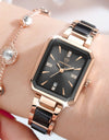 Ceramics Elegant Watch for Women Luxury Brand Waterproof Square Black Ladies Wrist watches