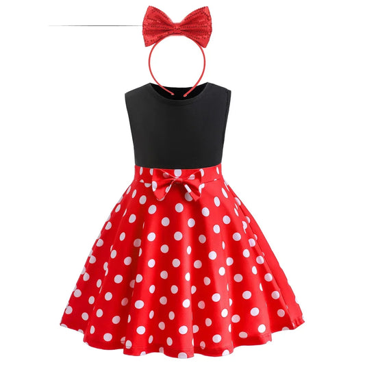 Black Red Polka Dot Princess Party Dress