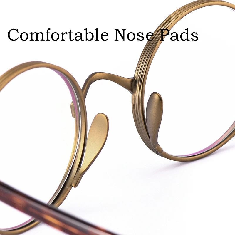 Ultra-light Titanium Alloy Acetate Eyewear Women Fashion Retro Round Small Optical Prescription Eyeglasses Frame Men