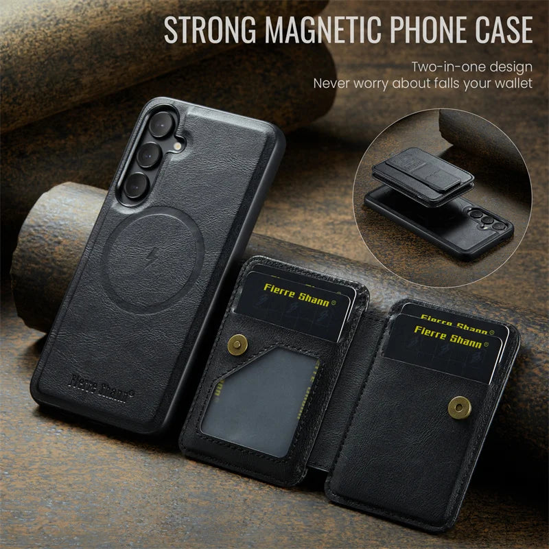 2 in 1Detachable Blocking Wrist strap Card Slot Wallet Case For Samsung Galaxy S 24 25 22 23 Ultra FE Plus  Phone Case