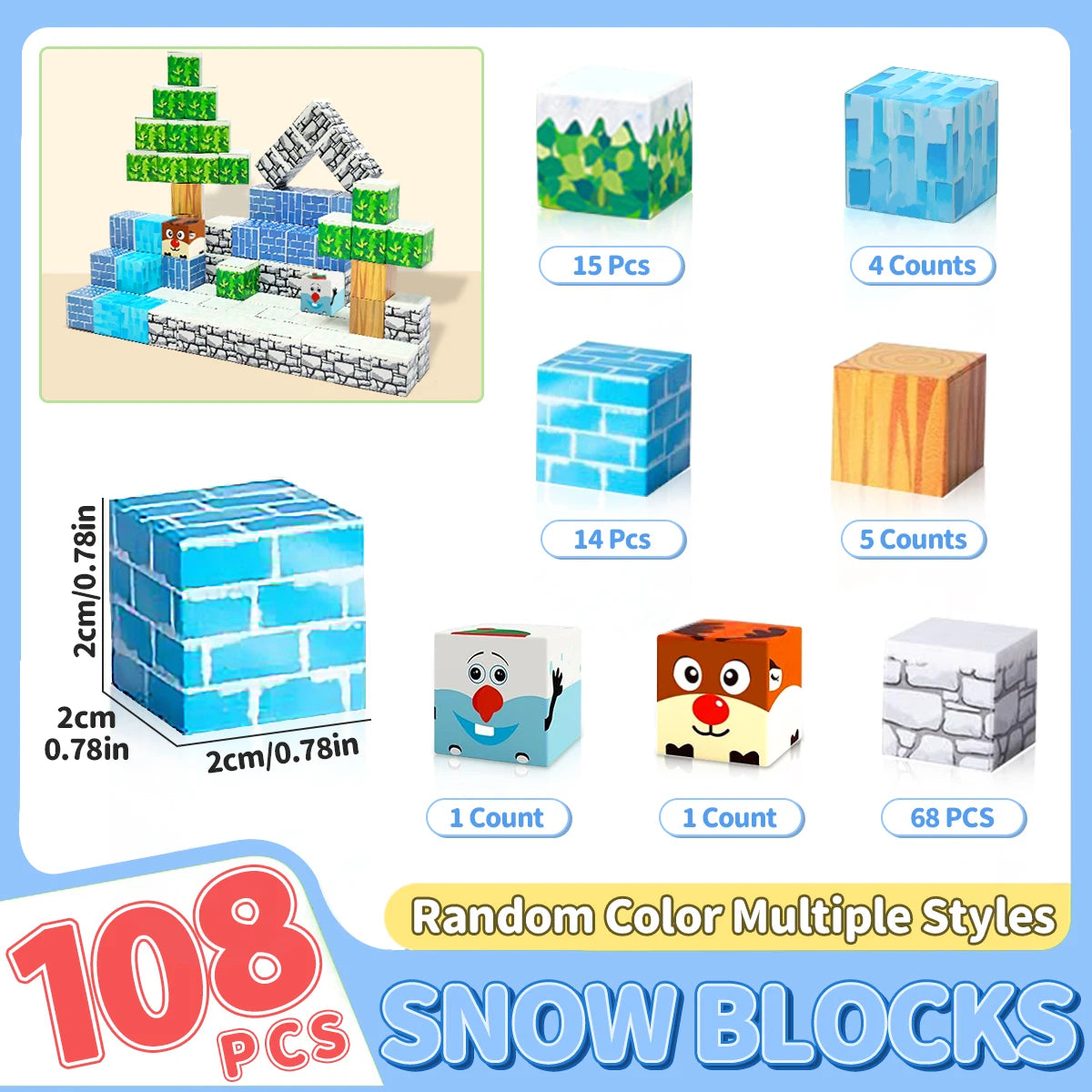 Building Blocks Mine World Cube Set for Boy Girl Age 3+ DIY Model  Stem Montessori Sensory Toys Gift