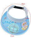 Sun Visor Hat with Fan Adjustable Elastic Buckle Large Brim Breathable USB Powered Beach Hat for Kids Portable Cooling Fan Hat