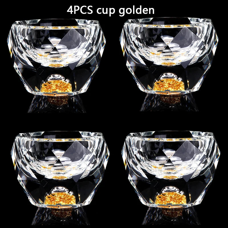 Diamond Cutting Crystal Liquor Glasses Set With Wine Dispenser Vodka Shot Glass Wine Glasses Whiskey Spirits Sake Brandy Teacup