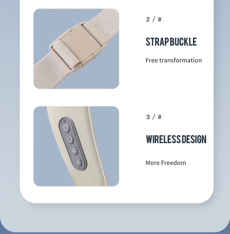 1PC Wireless Neck And Back Massager Neck And Shoulder Kneading Massage Shawl Neck Cervical Relaxing Trapezius Massager