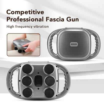 Fascia Gun with 6 Head Vibration Muscle Relaxation Massager Back Waist Massage Machine Body Shoulder Fascia  Massage Gun 9 Modes