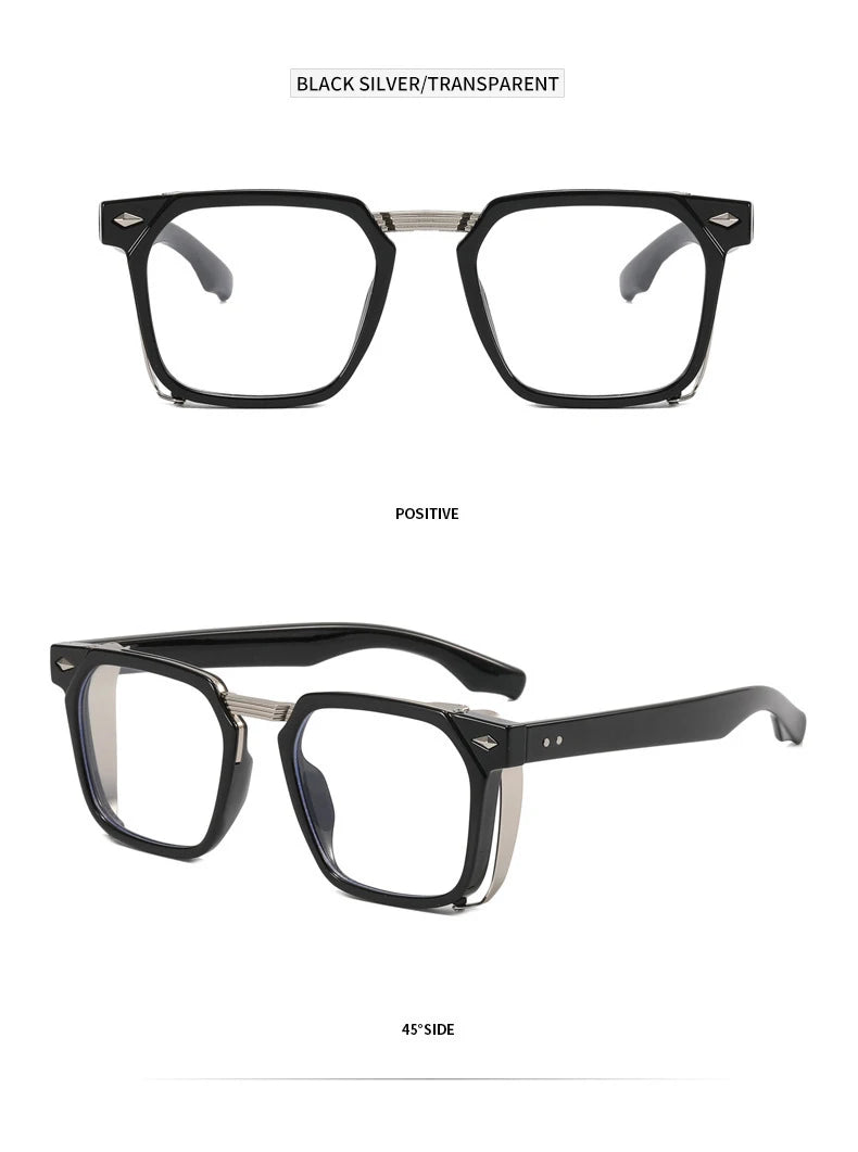 Vintage Square Punk Sunglasses With UV400 Protection