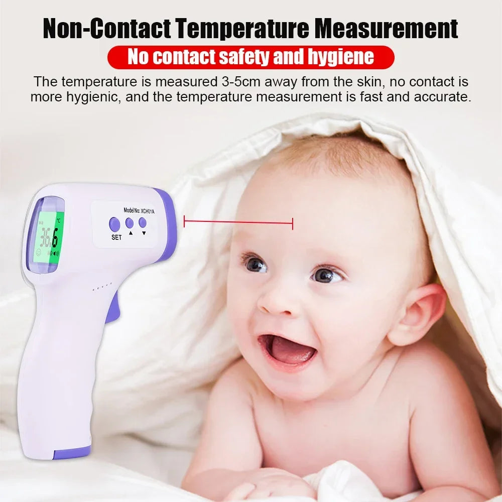 Digital Infrared Thermometer Forehead Body Non-Contact Fever Thermometers Medical Portable Finger Pulse Oximeter Blood Oxygen