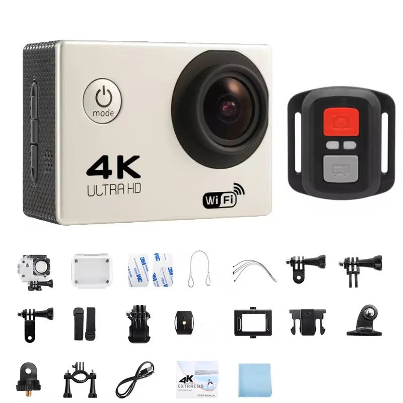 4K WiFi Action Camera with 2 Inch Screen and 30M Waterproof Case