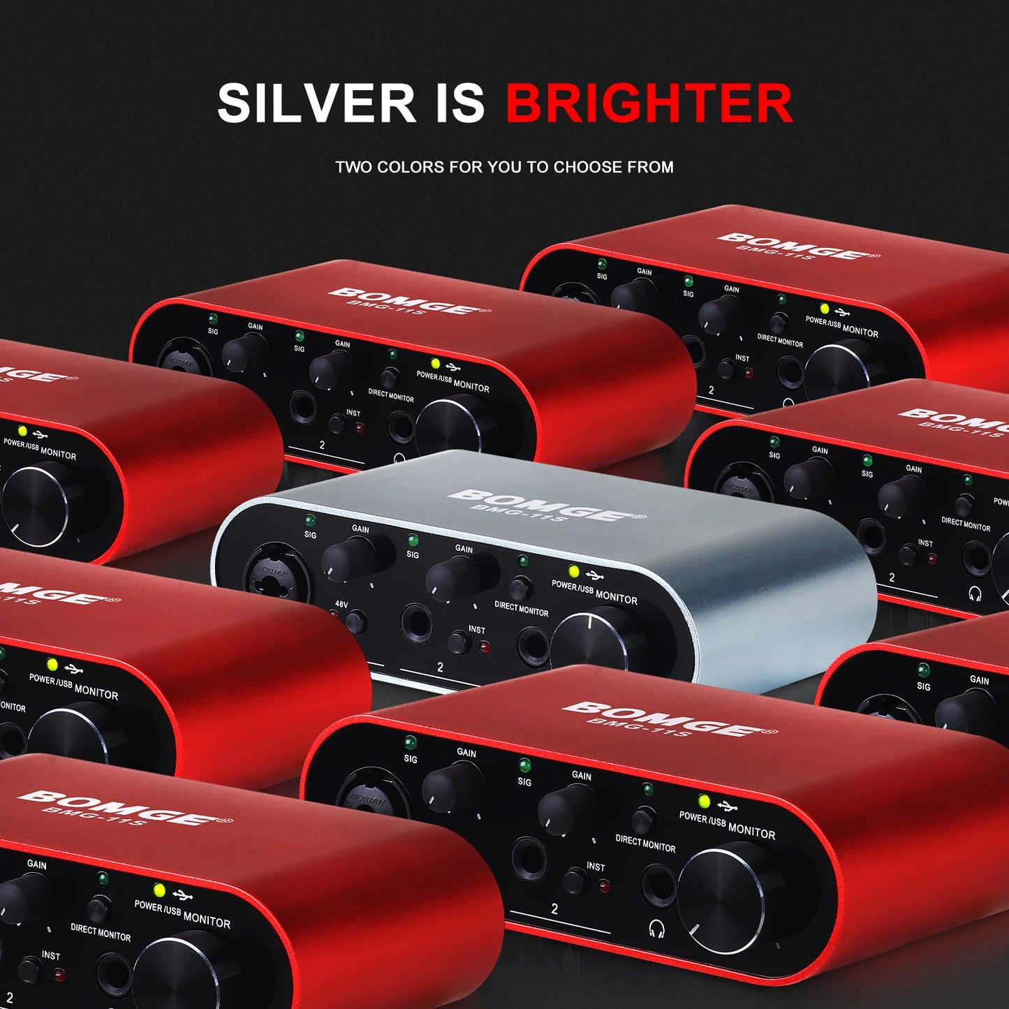 BMG11S USB Audio Interface with 24 Bit 192kHz Recording and Headphone Monitoring Amplifier