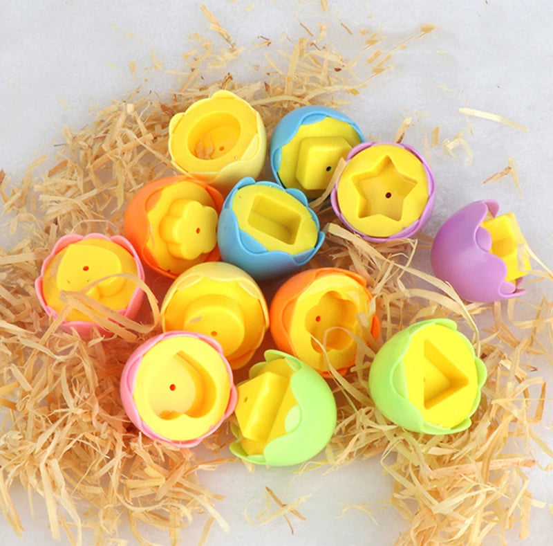 Eggs Toy 3D Puzzle Montessori Learning Education Math Toys Shape Match Smart Game For  Educational Easter Gifts