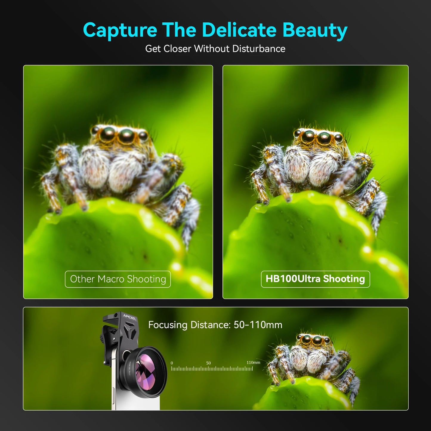F1.05 Ultra Macro Smartphone Lens with 52mm Filter Thread