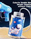 12 hole electric children's bubble gun, toy bubble machine, automatic soap blowing machine with lights, summer outdoor party gam