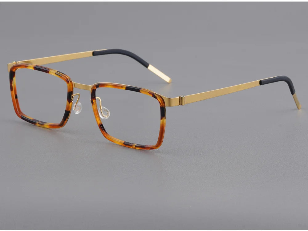 Rectangle Titanium Screwless Business Eyeglasses Frame