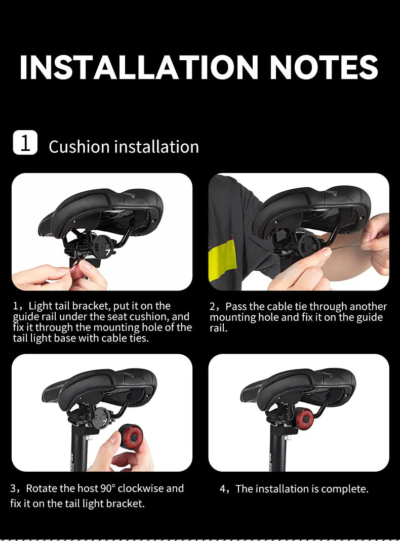 Bicycle Smart Auto Brake Sensing Light Type C Charging LED Cycling Taillight Bike Rear Light Warn Bicycle Taillight