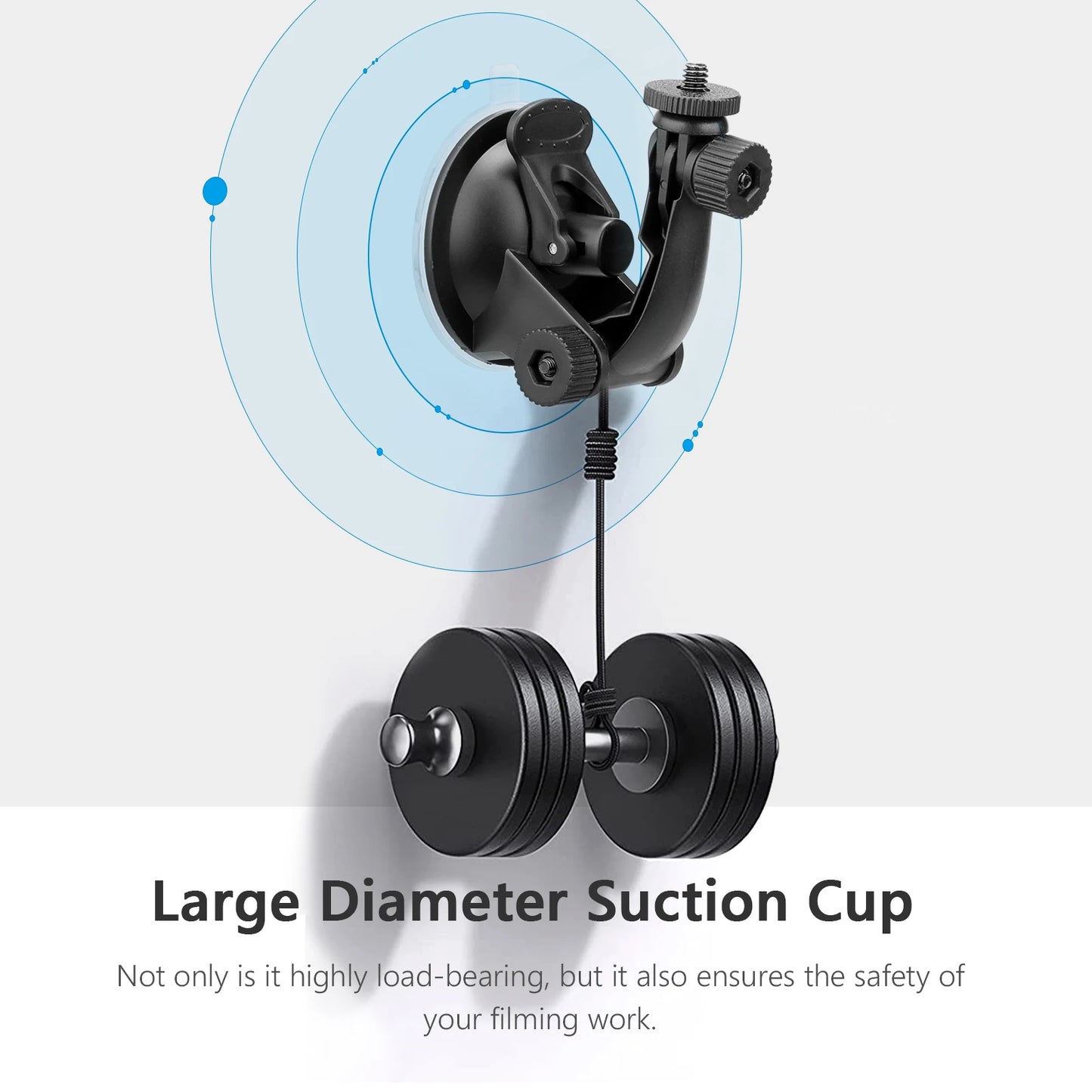 for Gopro Hero 11 10 9 Car Glass Suction Cup Holder with Adapter Screw for Smartphones for Insta360 X3 One X2 Accessories