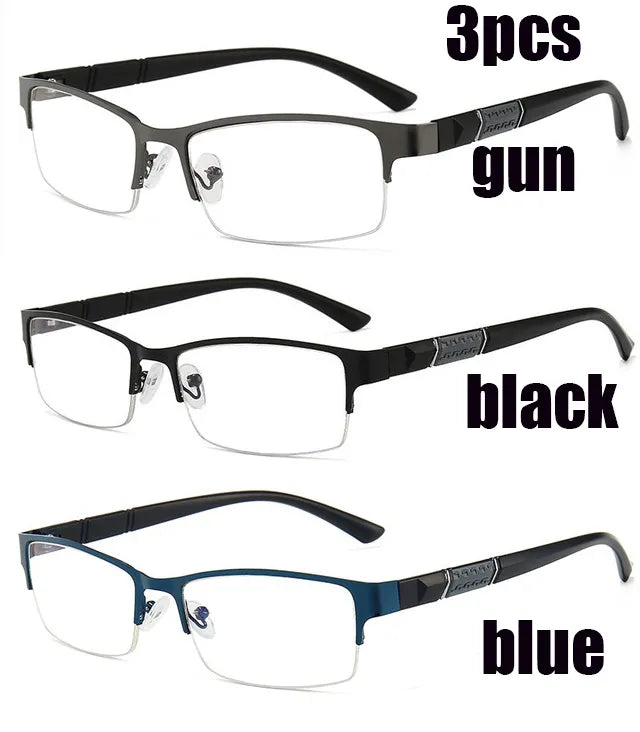 Half-frame Reading Glasses High Quality Business Glasses Presbyopia Eyeglasses 1.0 2.0 3.0