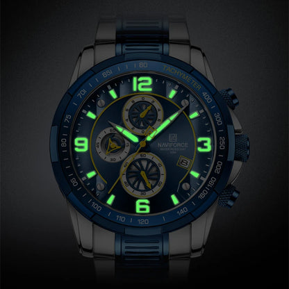 Stainless Steel Luxury Wrist Watch Waterproof Luminous Clock