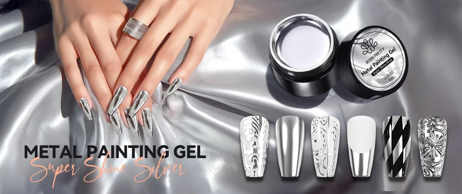 3PCS Rhinestones Glue Gel Set Mirror Nail Powder With Nail Liner Brush UV LED Transparent Adhesive Glue Gel