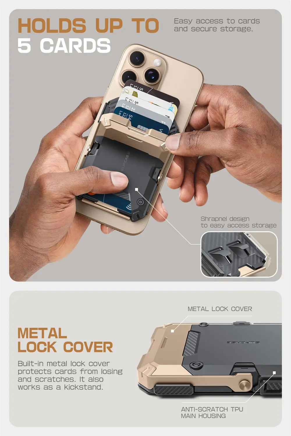 Tripod Phone Stand Credit Card Holder for iPhone 16/15/14/13/12 Adjustable Phone Stand Compatible with MagSafe