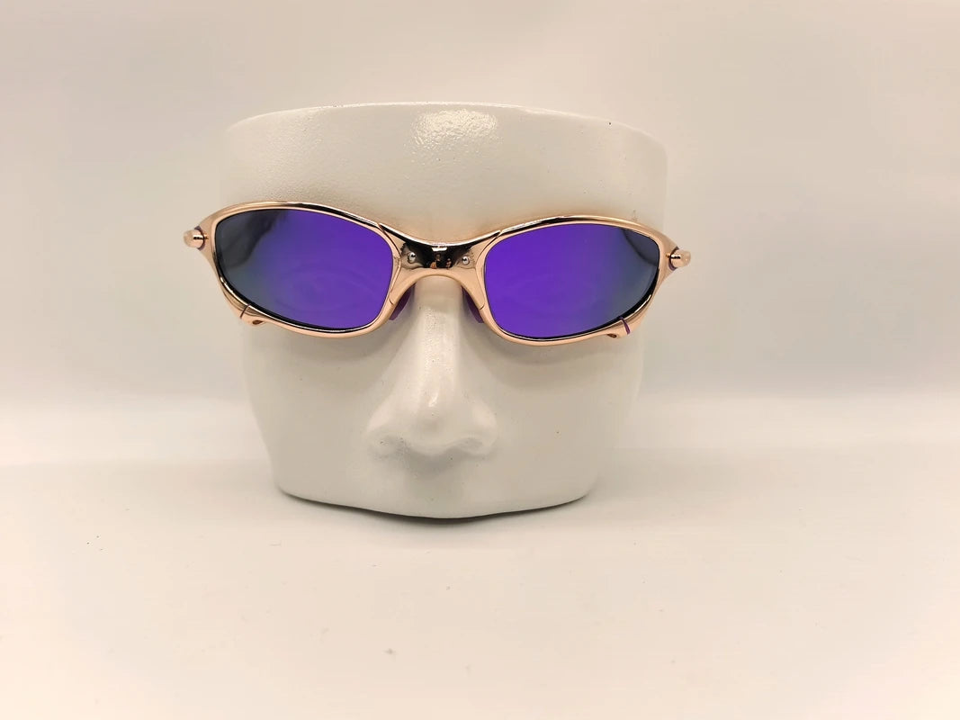 Polarized UV400 Cycling Sunglasses – Gold Metal Frame Fishing Riding Bicycle Eyewear