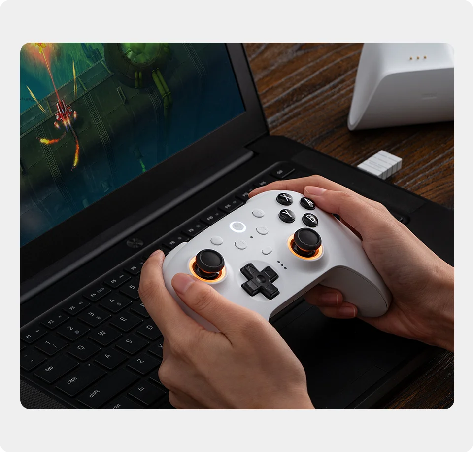 Wireless Gaming Controller with TMR Joysticks Motion Control and Charging Dock for Nintendo Switch and PC