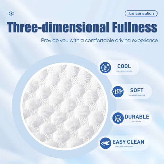 Universal Ice Silk Car Seat Covers Cooling Breathable Anti Slip Seat Cushion