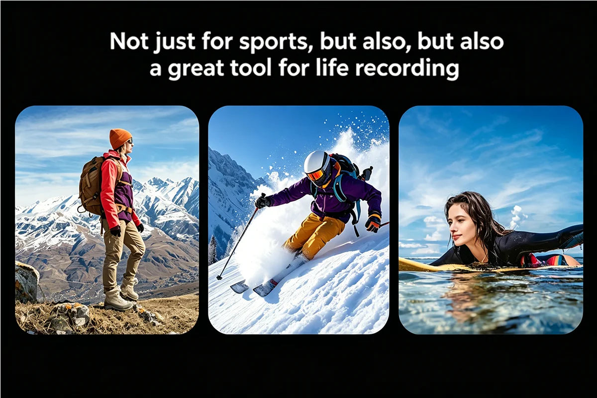 5K Action Camera 4K60FPS Waterproof Sport Camera with 6-Axis EIS Touchscreen Dual Screen
