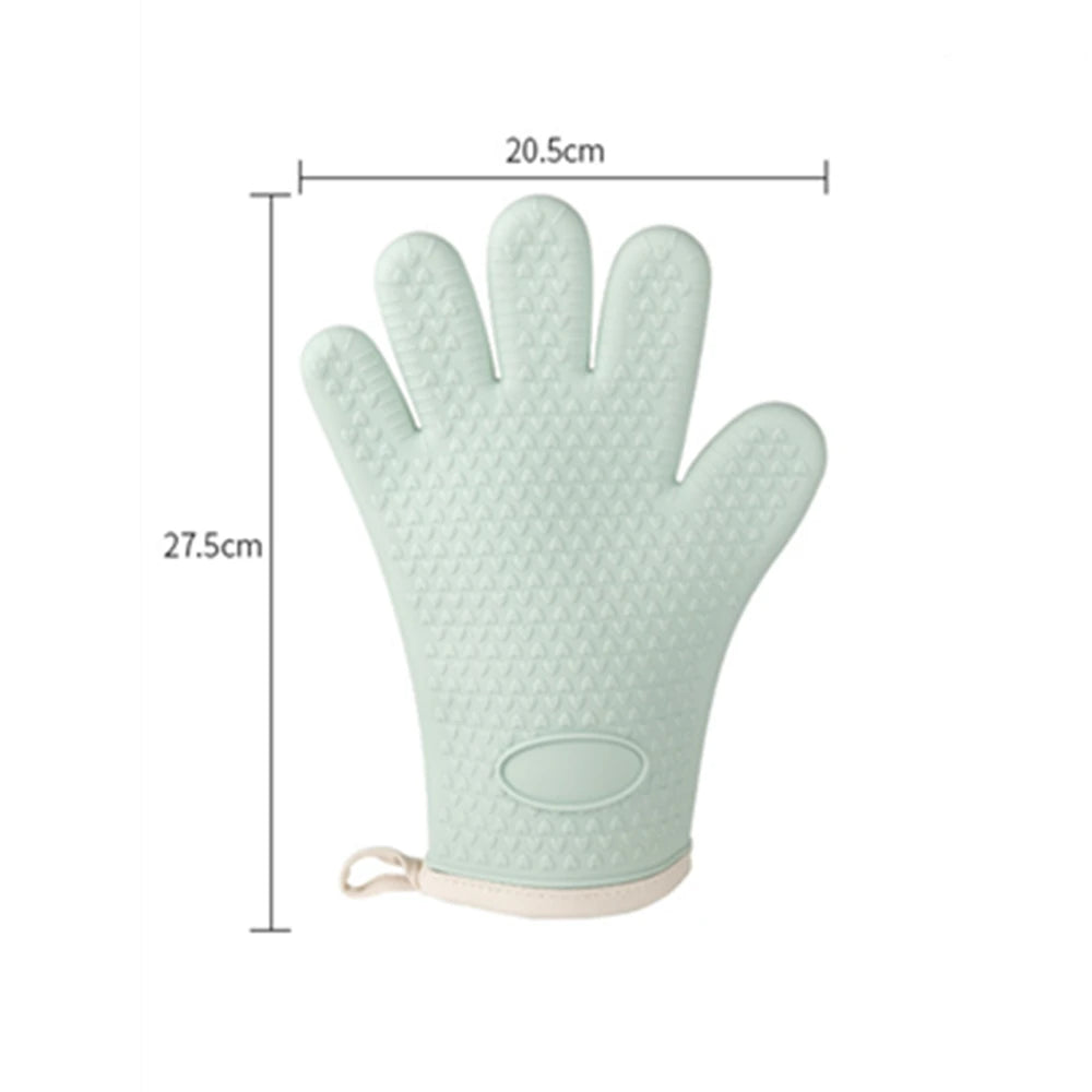 Heat Resistant Silicone Gloves Microwave Oven Baking Gloves Kitchen Anti-scald Anti-slip Silicone BBQ Heat Insulation Mitts