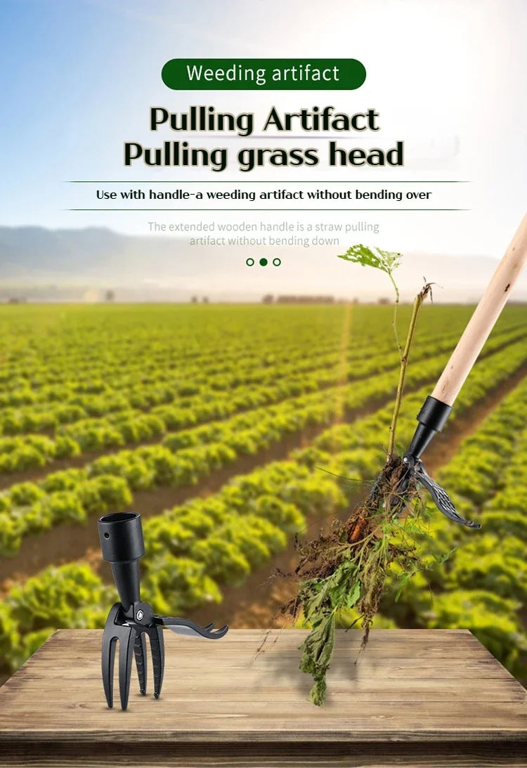 Portable Handheld Weeder Manual Weeding Tool for Root Removal Stand-Alone Design (No Pole)