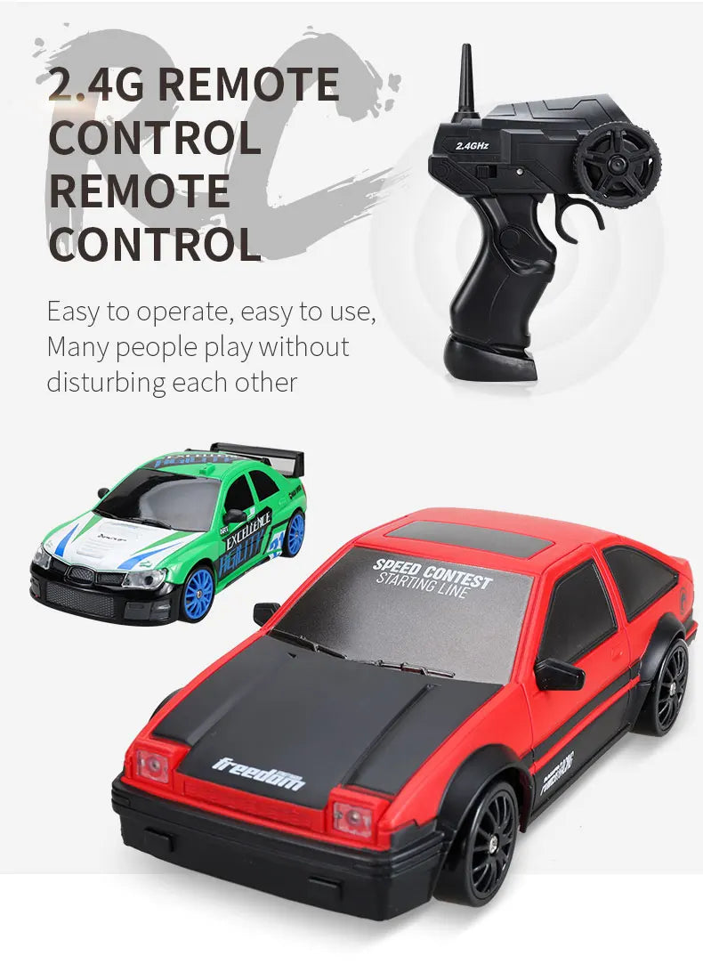 2.4G Drift Rc Car 4WD RC Drift Car Toy Remote Control GTR Model AE86 Vehicle Car RC Racing Car Toy for  Christmas Gifts