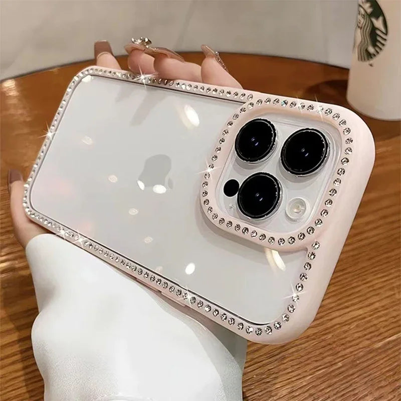Luxury Bling Rhinestone Diamond Phone Case For iPhone 17 16 Pro Max Cases iPhone 15 14 Air Shockproof Cover