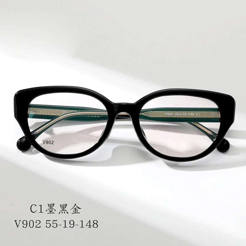 Cat Eye Butterfly Eyewear Fashion Retro Eyeglasses Luxury Acetate Optical Prescription Frames