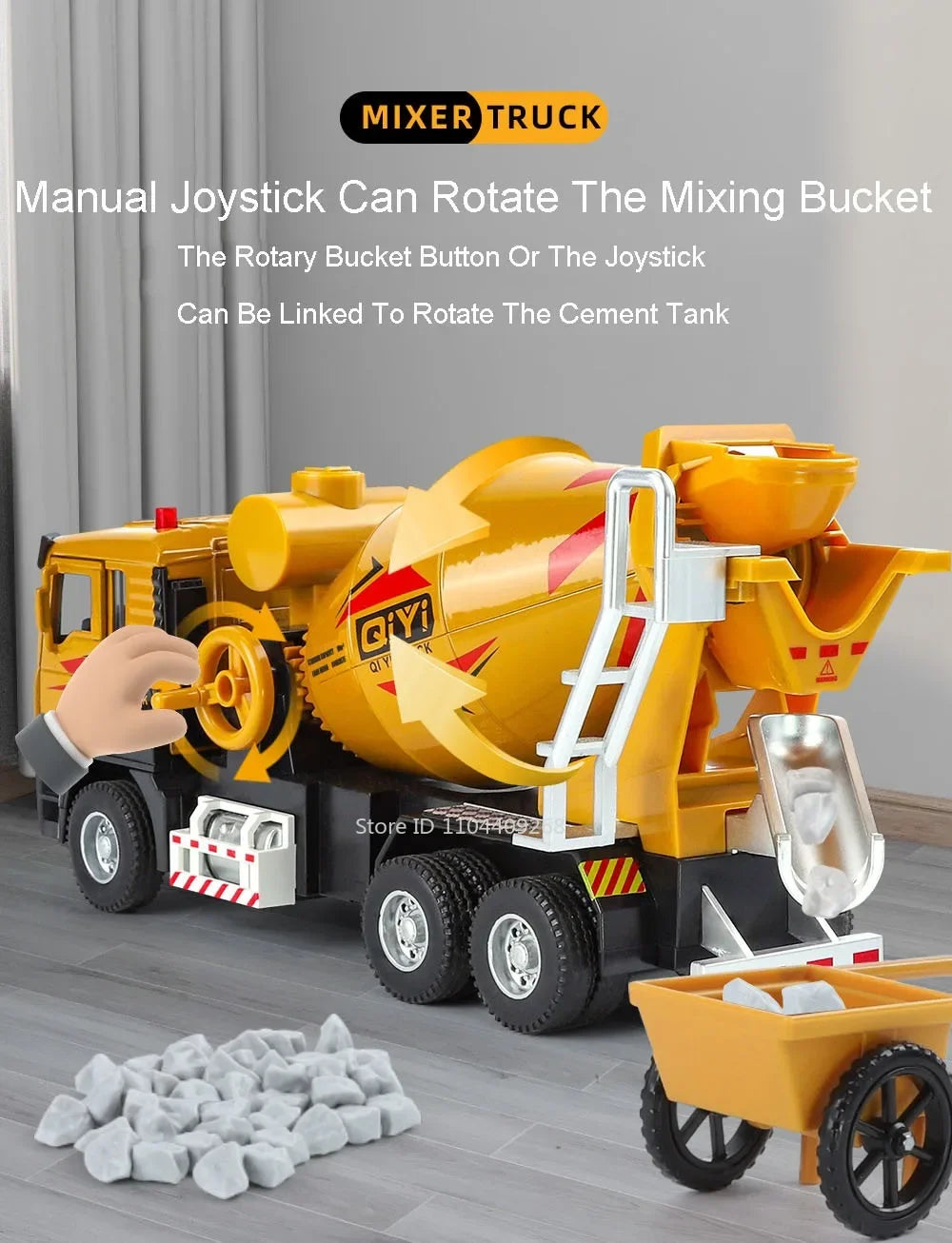 1:40 Electric Cement Mixer Truck Model Toy Alloy Diecast Sound Light Pull Back Engineering Vehicle Models for Boys Gifts