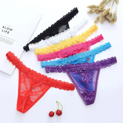 Custom Name Crystal Letter Thong Lace Bikini Panties Personality G-String Low Waist Briefs Body Jewelry For Lovers Gifts